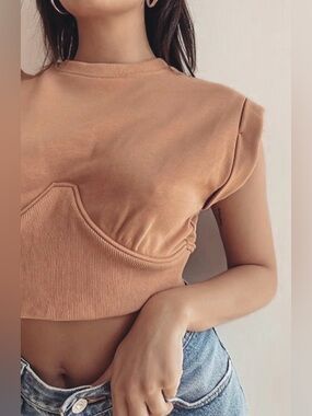 BAILEY ROSE Structured Corset Crop Top Size Small NWOT